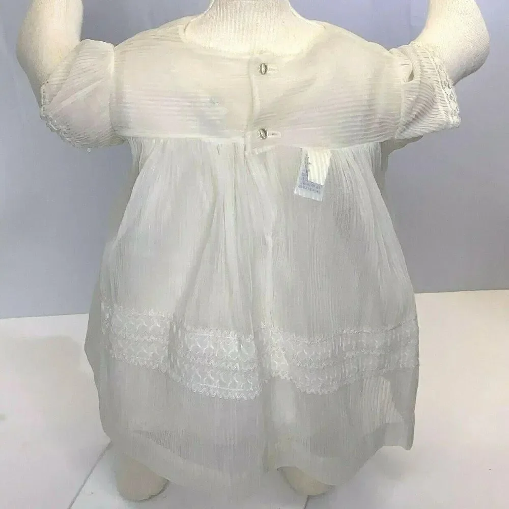 Vintage Sheer Infant Christening Dress Slip 12-18m